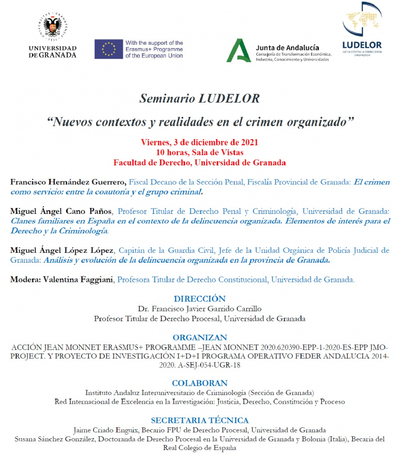 Seminario LUDELOR "Nuevos contextos y realidades en el crimen organizado" Seminario LUDELOR