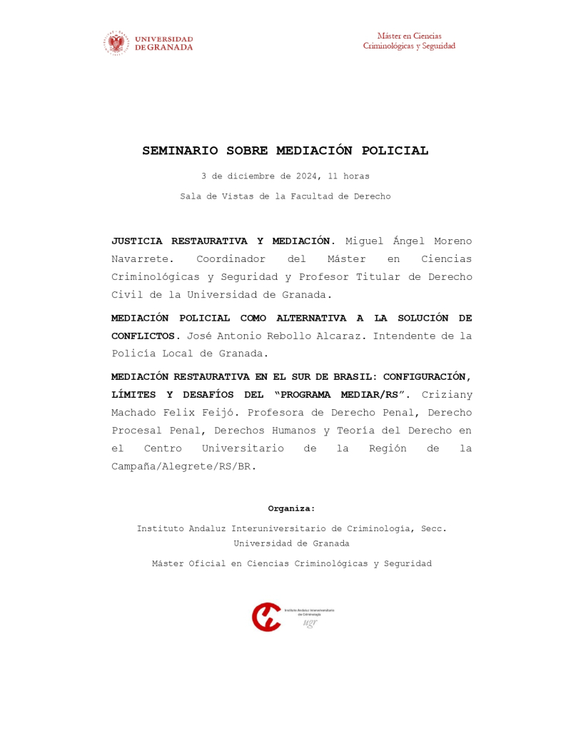 SEMINARIO SOBRE MEDIACIÓN POLICIAL